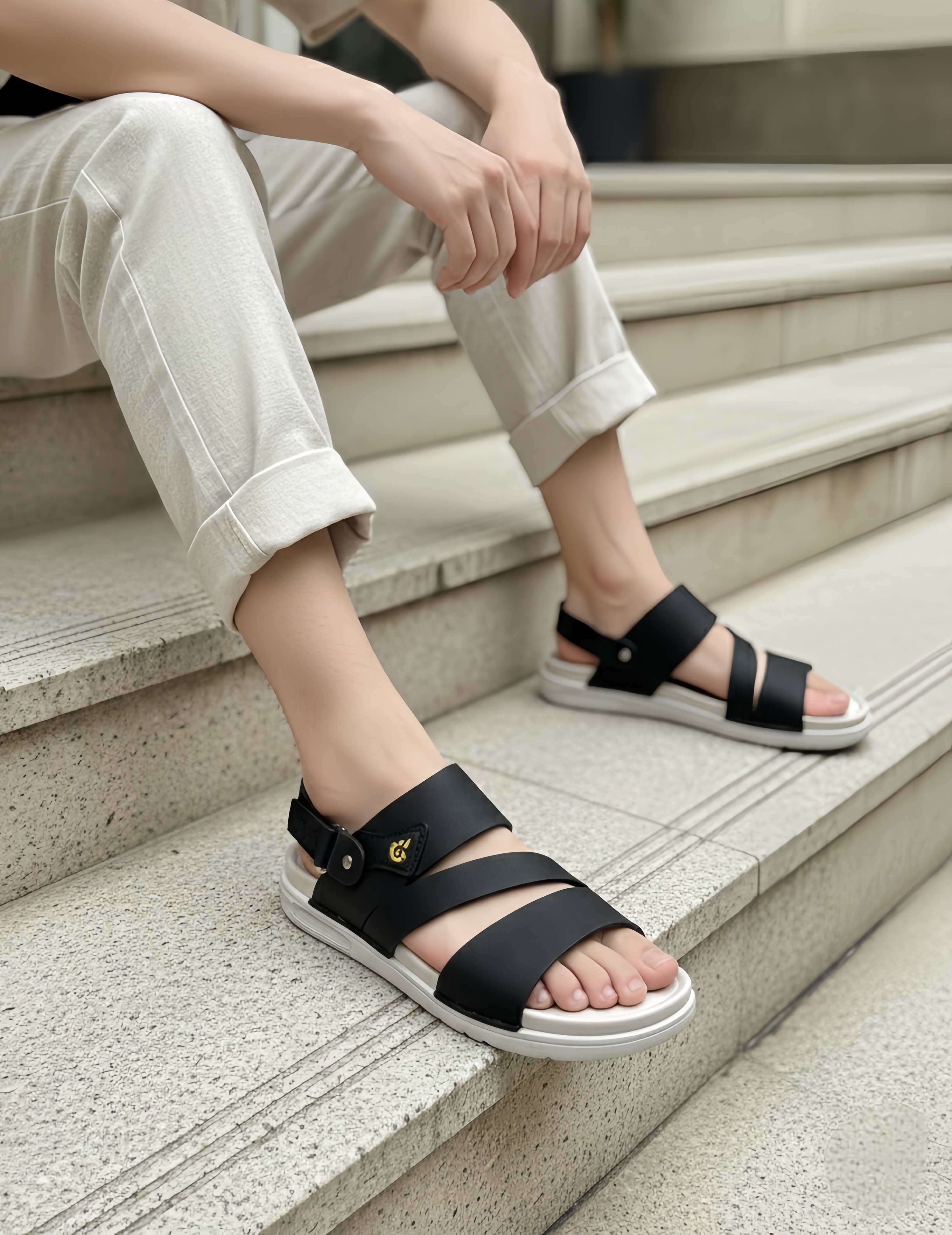 ORGINAL LEATHER SPRING SANDLE BLACK